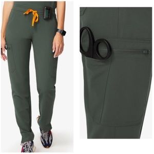 FIGS Yola Scrub Pants in Moss Green Large Petite